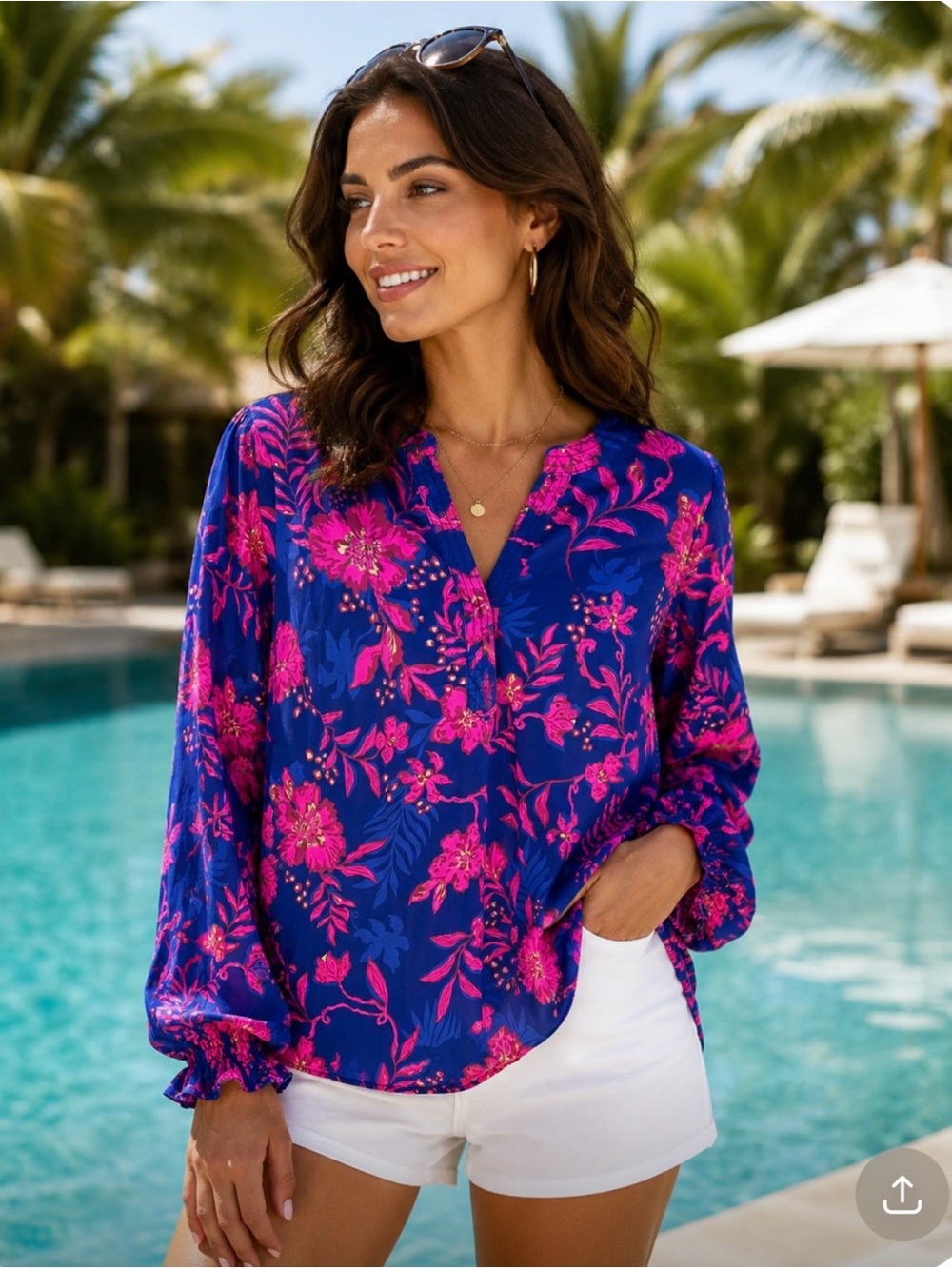 Lilly Pulitzer Women’s Never Ending Summer Coulter  Top Long Sleeve SZ XL NWT